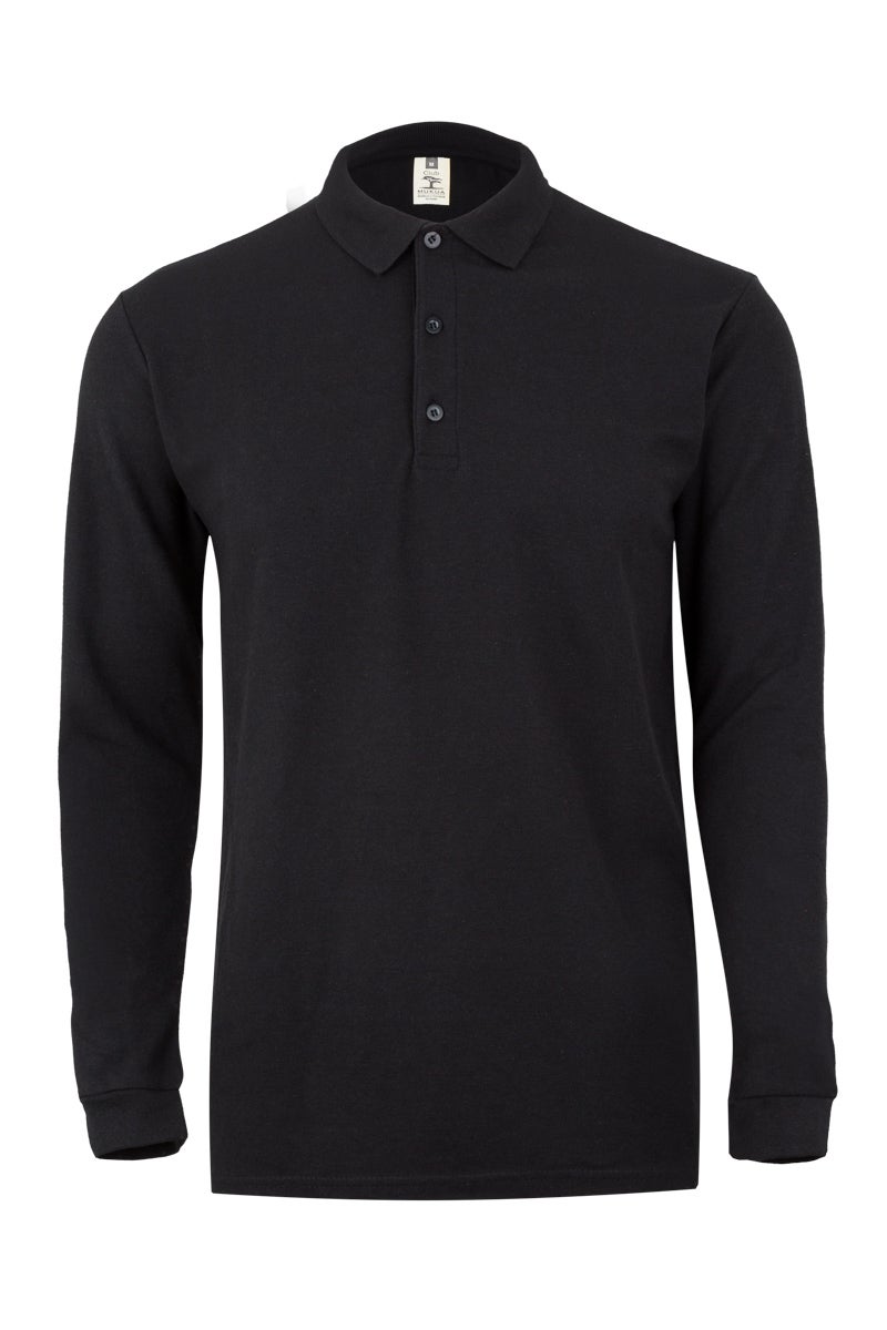 TRICOU POLO MANECA LUNGA NEGRU CLIFTON