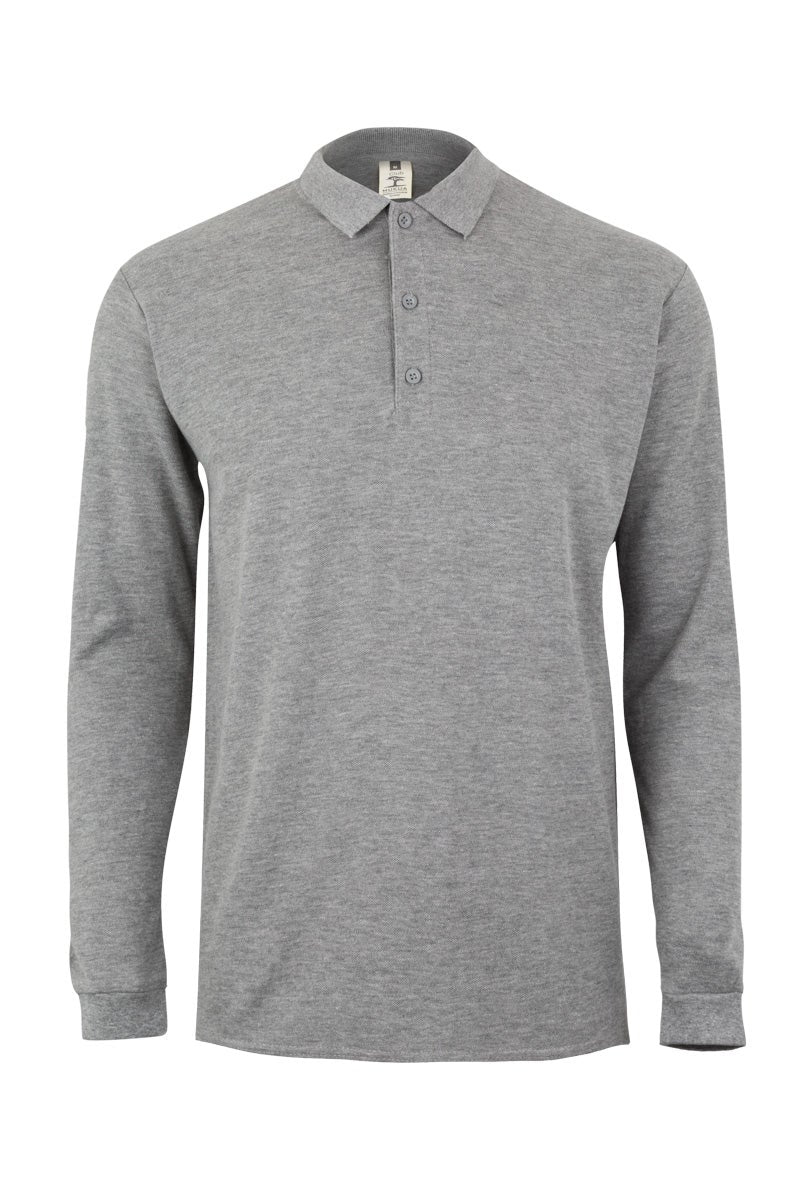 TRICOU POLO MANECA LUNGA GRI HEATHER CLIFTON