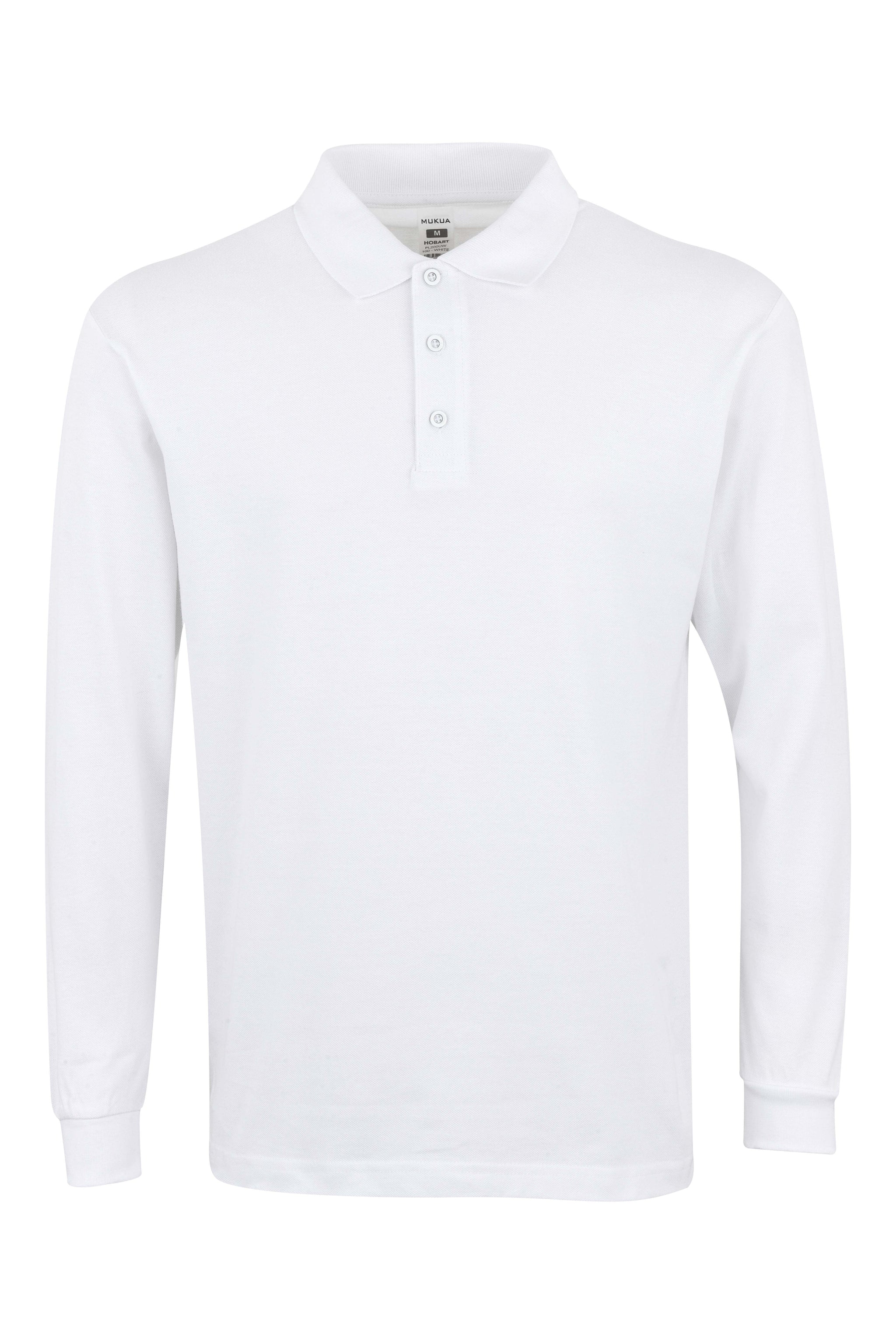 TRICOU POLO MANECA LUNGA ALB HOBART