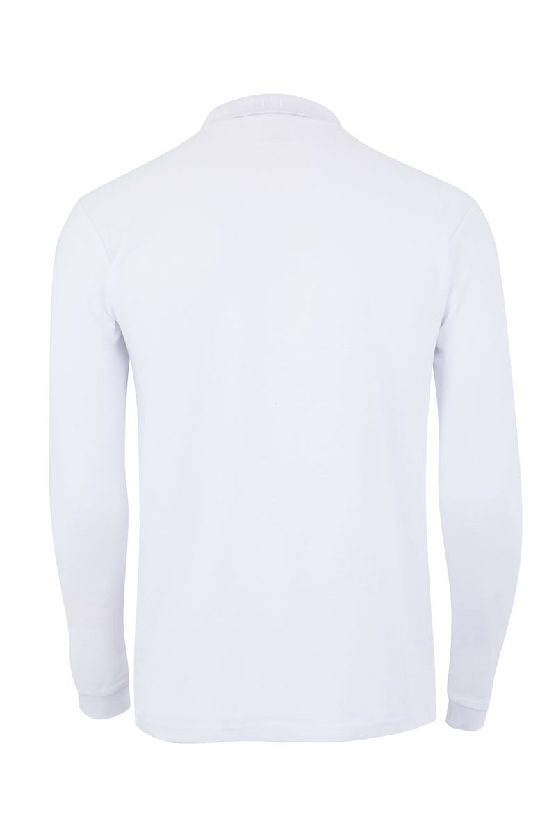 TRICOU POLO MANECA LUNGA ALB CLIFTON